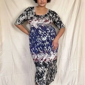 Wray marbled short sleeve midi dress